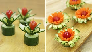 Cucumber decoration ideas  Garnish Food Ideas [upl. by Nereen]