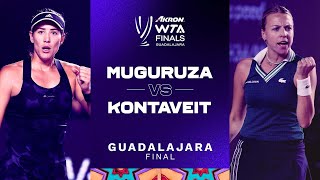 Garbiñe Muguruza vs Anett Kontaveit  2021 WTA Finals Final  WTA Match Highlights [upl. by Dyrraj]