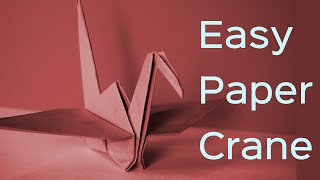 Easy Paper Crane  Origami   Tutorial  A4 paper [upl. by Eanil]