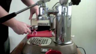 Pulling a shot on the La Pavoni [upl. by Radley]