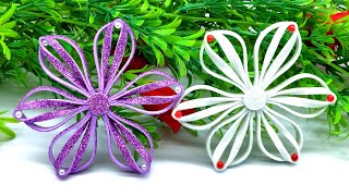 Christmas Star Ornaments  Christmas Tree Ornaments Making at Home  Decorate With Me  Dollar Tree [upl. by Kcirdnek]