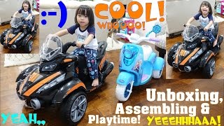 Power Wheels Motorcycle Disney Star Wars XWing Fighter RideOn Toy Space Toy Guns Unboxing [upl. by Lot651]