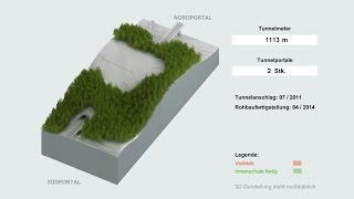 VDE 8 Animation Baufortschritt Tunnel Füllbach [upl. by Haela]