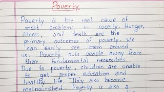 Write a short essay on Poverty  Essay [upl. by Urita]