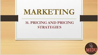 MARKETING  31 Pricing and Pricing Strategies Hindi [upl. by Nahgeam]