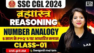 SSC CGL REASONING 2024  NUMBER ANALOGY REASONING TRICKS  LAST 5 YEARS PYQs  BY SWAPNIL MAM [upl. by Rehpotsirhc]