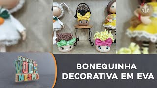 Aprenda a fazer uma linda boneca decorativa em EVA no pote de vidro [upl. by Nnaylrebmik479]