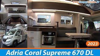 Adria Coral Supreme 670 DL  2023  Roomtour  Einzelbetten Face to Face Teilintegrierter [upl. by Tedd561]