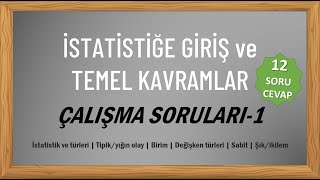 İstatistiğe Giriş ve Temel Kavramlar  Sorularla Tekrar  1  Vize ve Final Hazırlık [upl. by Barb]