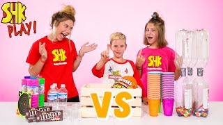 Whos The Best Sibling Fun Party Games Sis vs Bro Minute to Win It Games [upl. by Dynah]