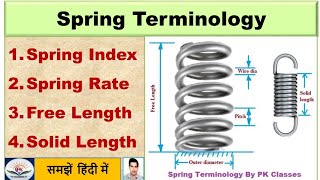 Spring terminology  Spring Index  Spring Constant  Solid length  Machine Components Design [upl. by Conlin598]