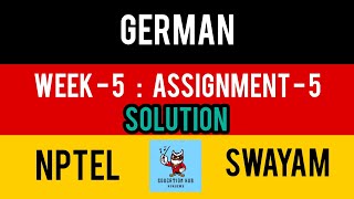 NPTEL German Week 5 Assignment 5 solution [upl. by Crystal772]