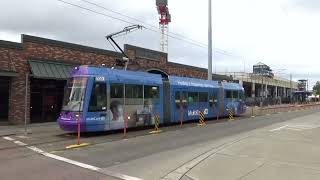 Outbound Tacoma Link Light Rail departs the Tacoma Dome Station [upl. by Pinzler]