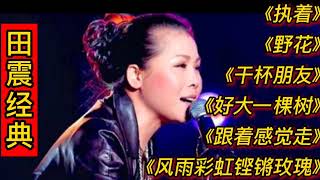 田震经典歌曲《执着》《野花》《干杯朋友》《风雨彩虹铿锵玫瑰》 [upl. by Richara411]