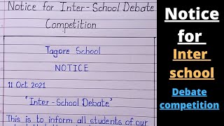 notice for interschool debate competitionnotice for debate competitionnotice writing format [upl. by Lemieux]