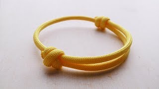 簡単にできます！ ひも使った調節可能なリングの作り方 〔紐の結び方〕パラコード How to make a Sliding knot Paracord Bracelet [upl. by Larimer]