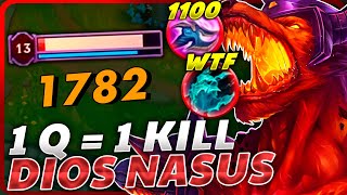 💥¡La BUILD MÁS HORRIBLE de NASUS hace que MUERAN de 1Q de 1100 CARGAS ES VOMITIVO [upl. by Tomasina266]