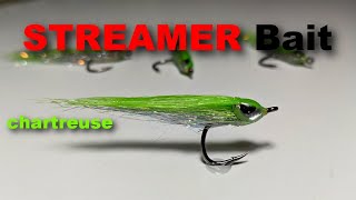 Fly Tying Streamer Bait Chartreuse for Sea Trout and Bass Perch [upl. by Suckow]