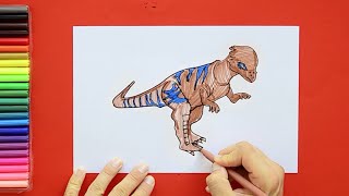 How to draw Pachycephalosaurus  Jurassic World [upl. by Eulaliah]