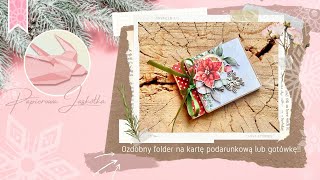 Jak zapakować na prezent kartę podarunkową gotówkę Tutorial na ozdobny folder  Scrapbooking DIY [upl. by December]