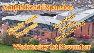 Anfield Road Expansion  Liverpool FC  1st November  progress update finally some progress to see [upl. by Ofella773]