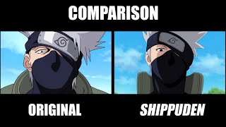 Kakashi VS Team 7  Naruto Original VS Shippuden Comparison Side by Side [upl. by Merralee636]