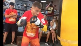 Lomachenko CRUSHES The Heavy Bag at LA Workout vs Miguel Marriaga [upl. by Lauter]