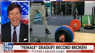 Tucker Carlson REACTS to Zubys Female Deadlift Record [upl. by Redlac45]