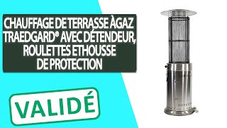 Avis Chauffage de terrasse à gaz Traedgard® avec détendeurroulettes et housse de protection [upl. by Anuahsal]