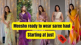 Ready to wear saree from meesho  1 min Draped saree  Tryon  honest review [upl. by Adamina]