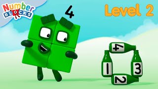 Ten Green Bottles  Full Episode  S2 E15  Numberblocks Level 2  Orange 🟠 [upl. by Lessig]