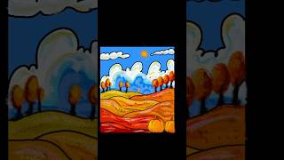 Drawing a Fall Landscape procreate art drawing landscape fall shorts [upl. by Aremat]