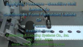 Applying roll fed labels onto pinfed labels or continuous forms [upl. by Enos]