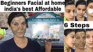 BeginnersTeenage Facial Routine at Home Himalaya Pure Skin Neem Facial Kit Review Demo [upl. by Ilahsiav]