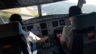 NerveWracking Cockpit Descent into Paro’s Runway 15  Bhutan Airlines A319 [upl. by Adnalro]