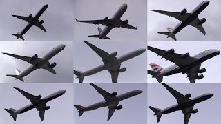 240325 London Heathrow Airport  Departures of Various Airliners at LHR RWY09R [upl. by Gunilla]