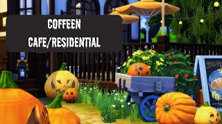 CoffeenCafeResidential  The sims 4  Halloween Speed Build  CC free [upl. by Notsnarc]