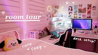 room tour 2022 cute amp cozy aesthetic desk setup pinterest inspired manga collection [upl. by Delmar]