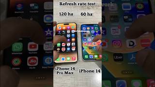 iPhone 120 hz vs 60hz refresh rate🔥 iPhone 14 vs iPhone 14 Pro Max Display test🔥 Promotion vs 60hz [upl. by Isabella216]