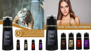 NOVA Instant Coloring Shampoo Natural Black Color  hair dye shampoo  black hair color shampoo [upl. by Aisan]