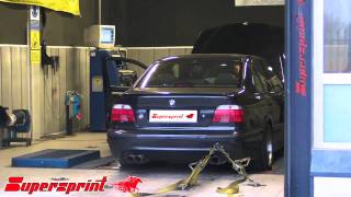 BMW M5 E39 dyno run complete Supersprint Exhaust [upl. by Enajharas]