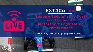 ESTACA Live  Motorsport Engineering Performance program [upl. by Bickart599]