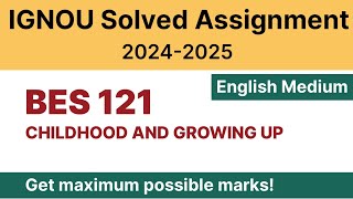 IGNOU BES 121 Solved Assignment 202425 PDF Download  IGNOU BEd 1st Year Solved Assignment 202425 [upl. by Peednam]