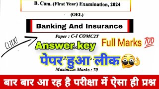 Banking And Insurance  Question Paper 202425  Banking and insurance important questions  bcom [upl. by Nueovas]