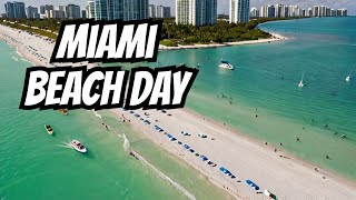 4K Miami Beach Drone Haulover Sandbar Beach Playas Boats Drone View [upl. by Charin]