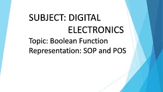 D13 Minterm and Maxterm SOP and POS [upl. by Sundin]