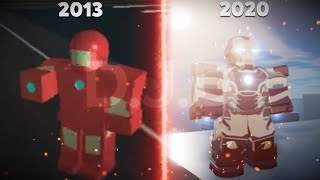 EVOLUTION OF IRON MAN SIMULATOR GAMES ON ROBLOX 2013  2021 [upl. by Lobell]