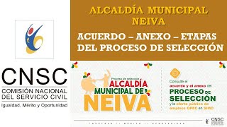 PROCESO DE SELECCIÓN ALCALDÍA MUNICIPAL DE NEIVA [upl. by Dry56]