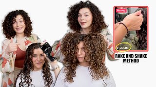 COMPARING 2 VIRAL CURLY HAIR STYLING METHODS ON LONG CURLY HAIR [upl. by Grinnell]