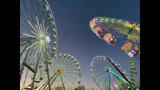 4 Illuminated Lamberink RL33 Ferris wheels on the company site in Overschild [upl. by Ocko]